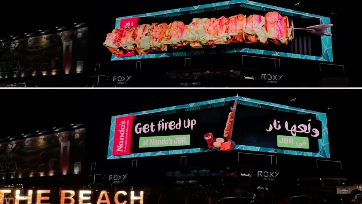 Nandos ignites JBR with a landmark 3D billboard launch