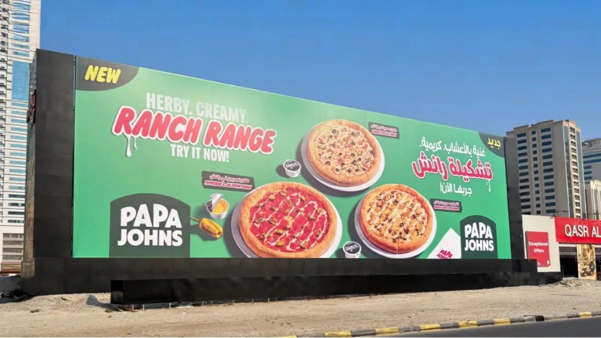 Papa Johns Launched Ranch Range Campaign on Dubai Billboards
