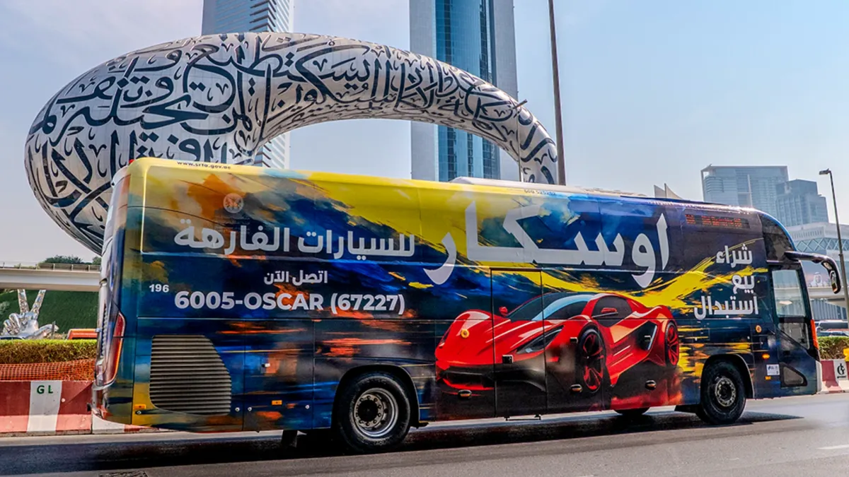 Oscar Luxury Rent a Car Campaign on Dubai Buses: Full Wrap That Turned Heads