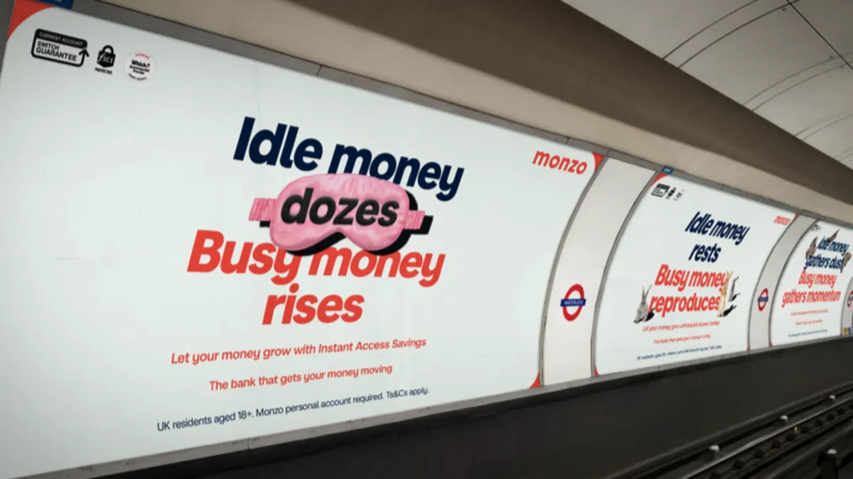 Monzo's Get Your Money Moving Campaign on the London Underground