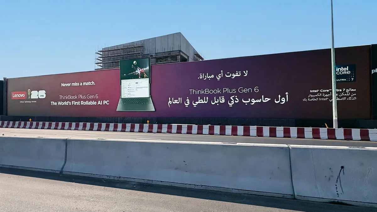 How Lenovo’s Die-Cut Billboards Turn Screens Into Statements