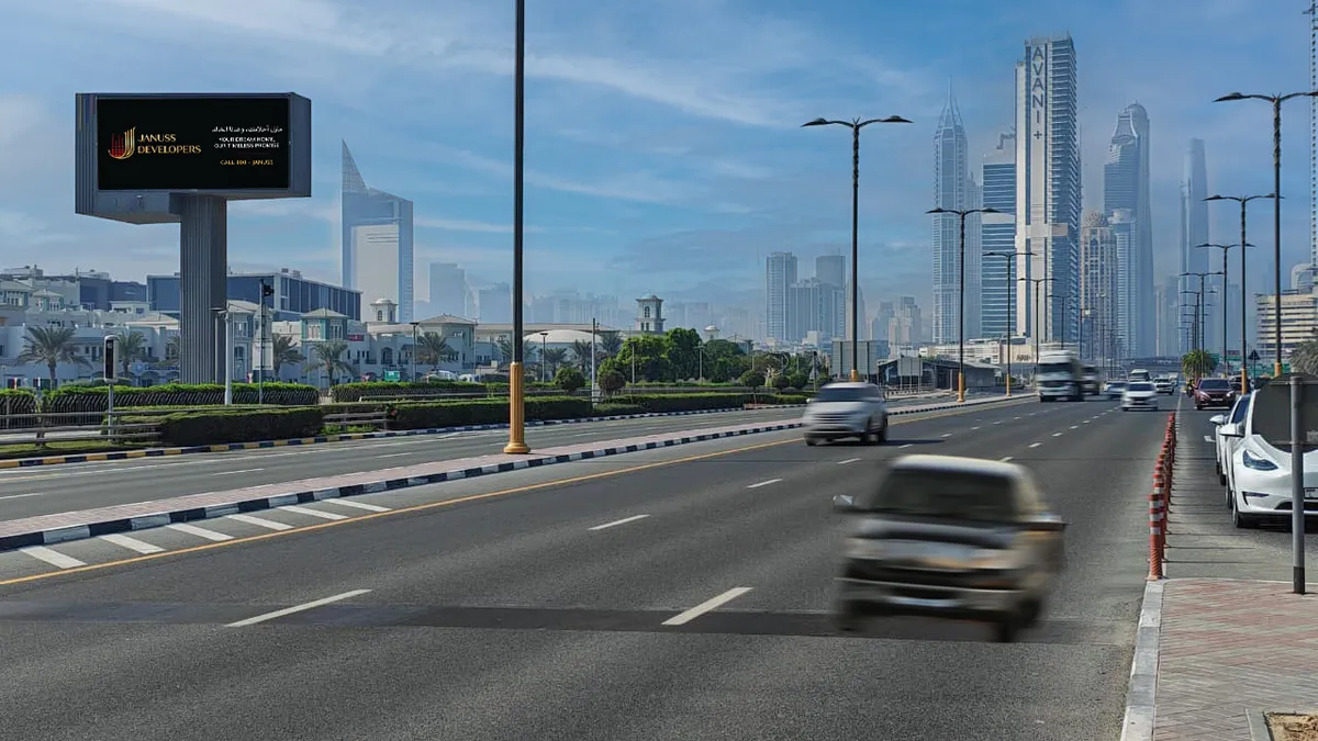 How the Dubai Advertising Team Helps Januss Developer Maximise Brand Presence on SZR and Al Sufouh Road
