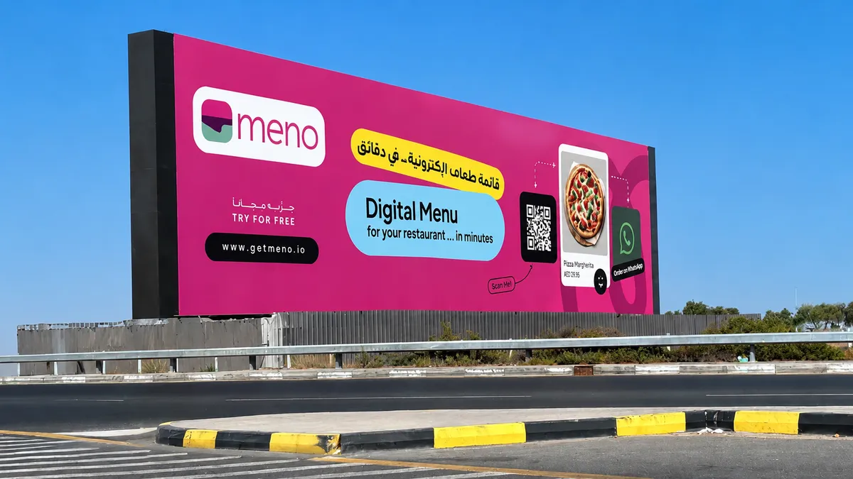 Meno's Digital Dining Message Takes Over UAE Billboards 

