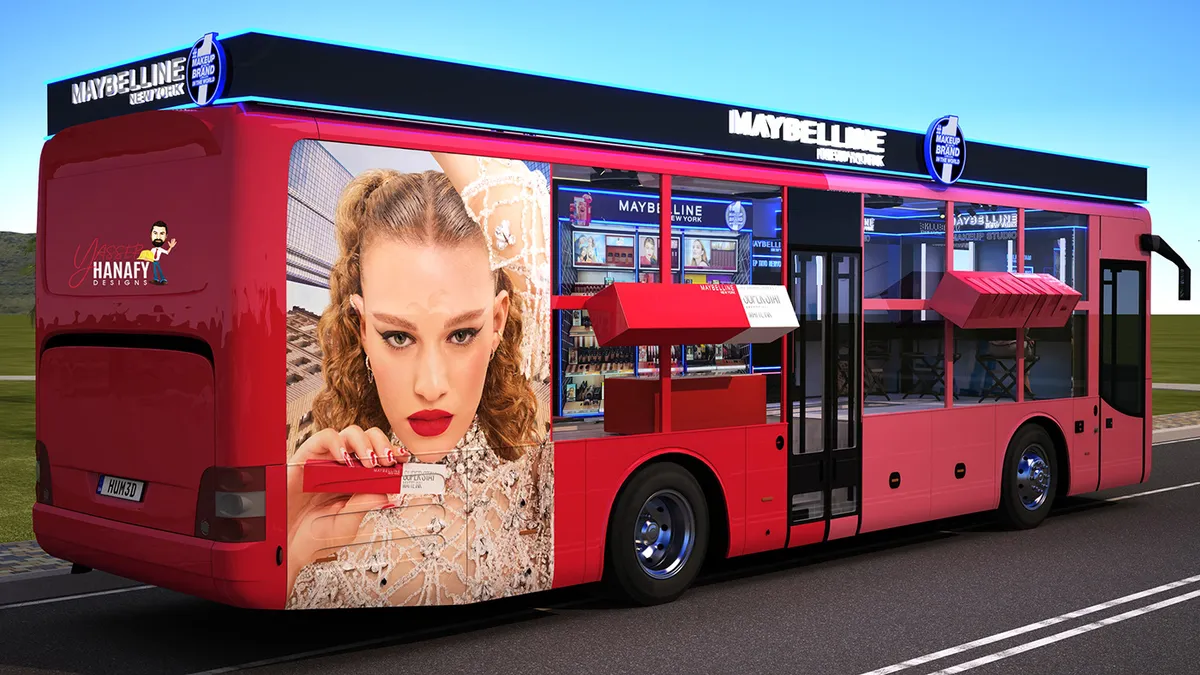 Cosmetic Brands Advertising on London Buses - MAYBELLINE