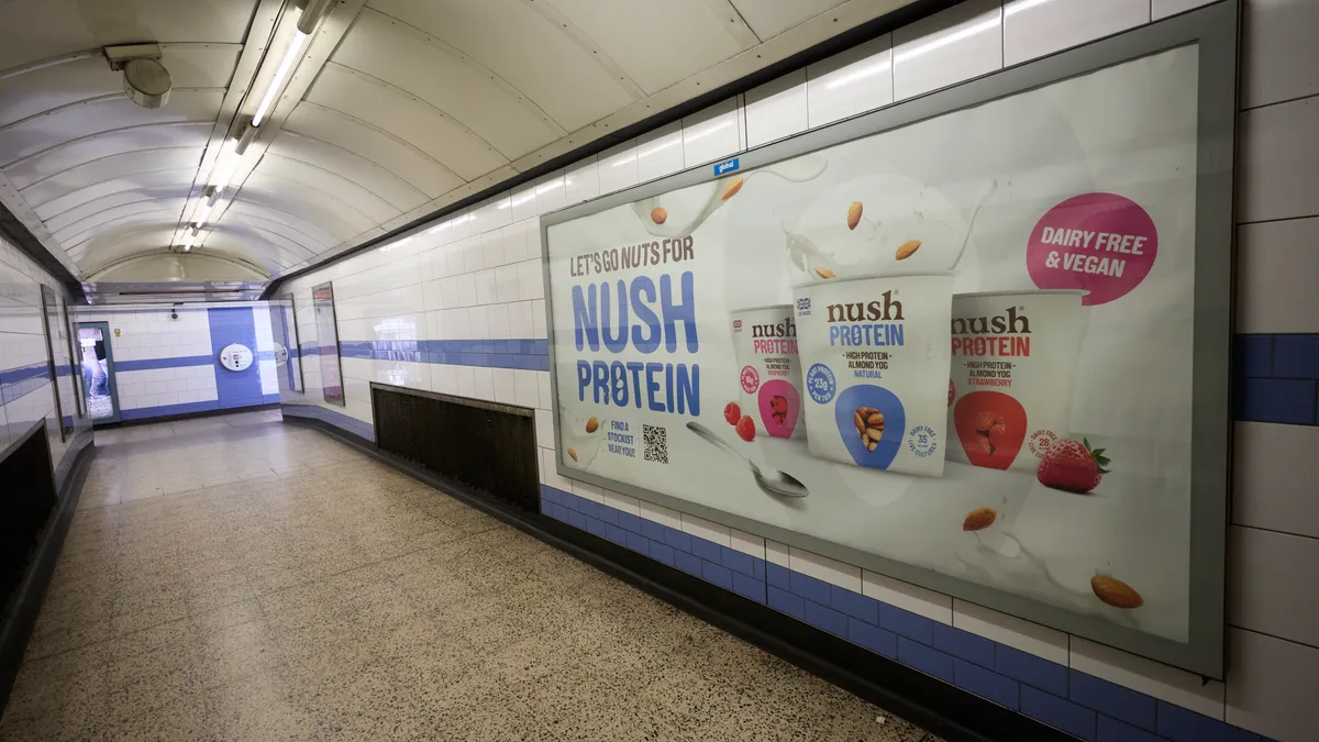 12 Sheet Poster for NUSH Foods at a London Tube Station - London Underground Advertising