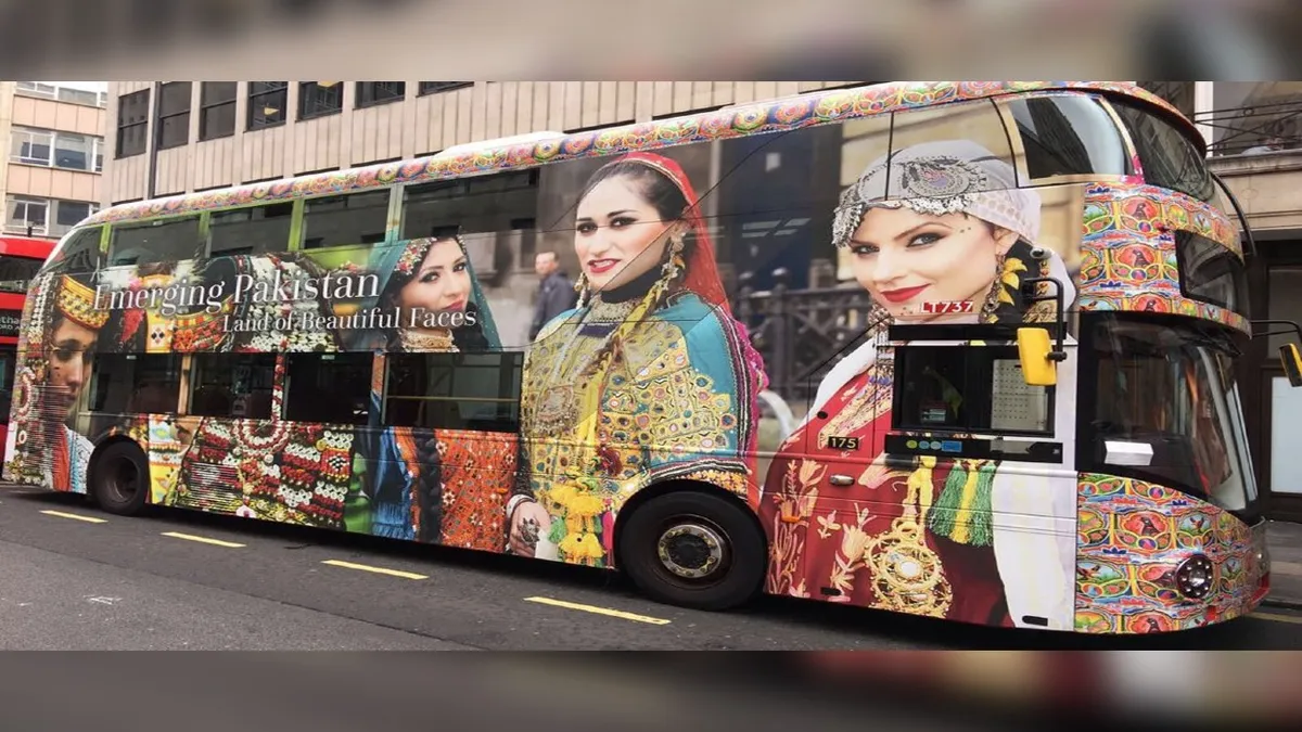 "Emerging Pakistan" Full Bus Wrap Campaign on London Buses - London Bus Advertising