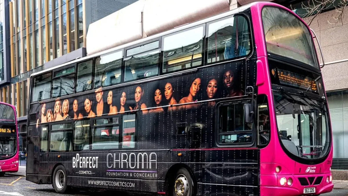 London bus ads for beauty brand