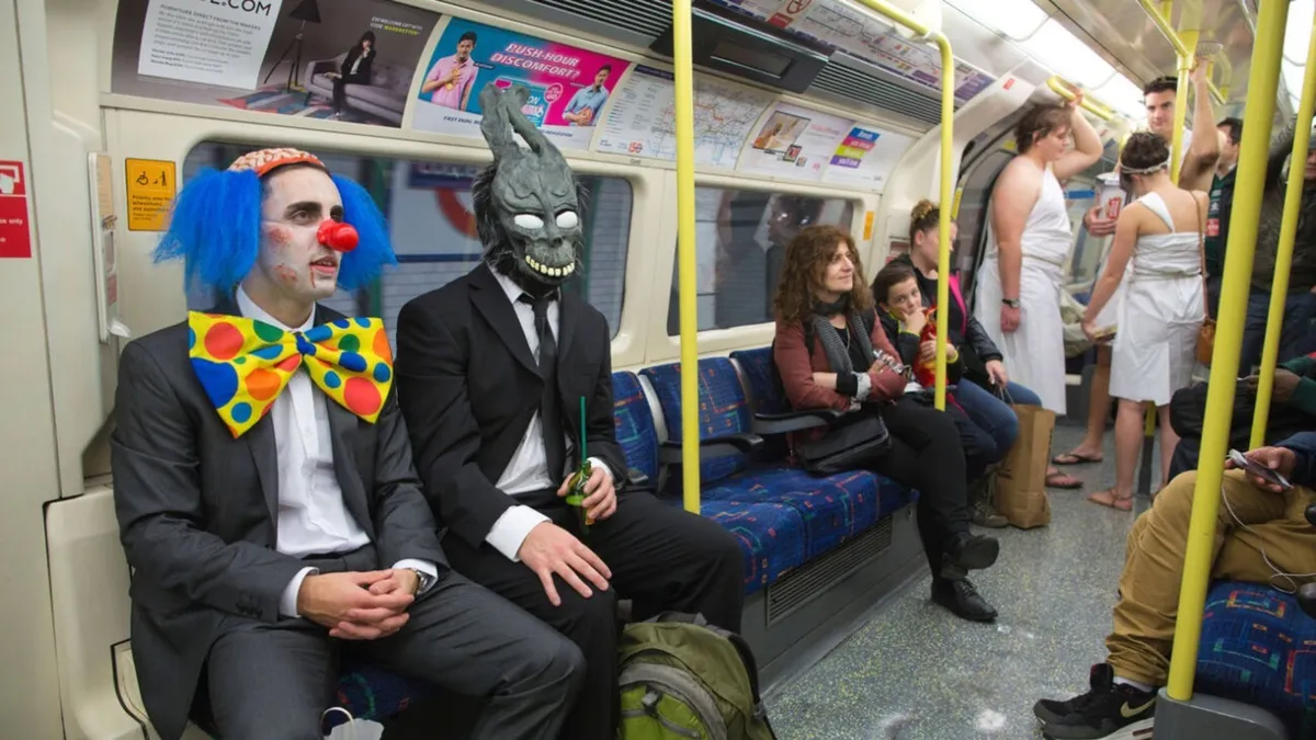 Tube Car Panel Adverts at the London Tube on Halloween - London Underground Advertising