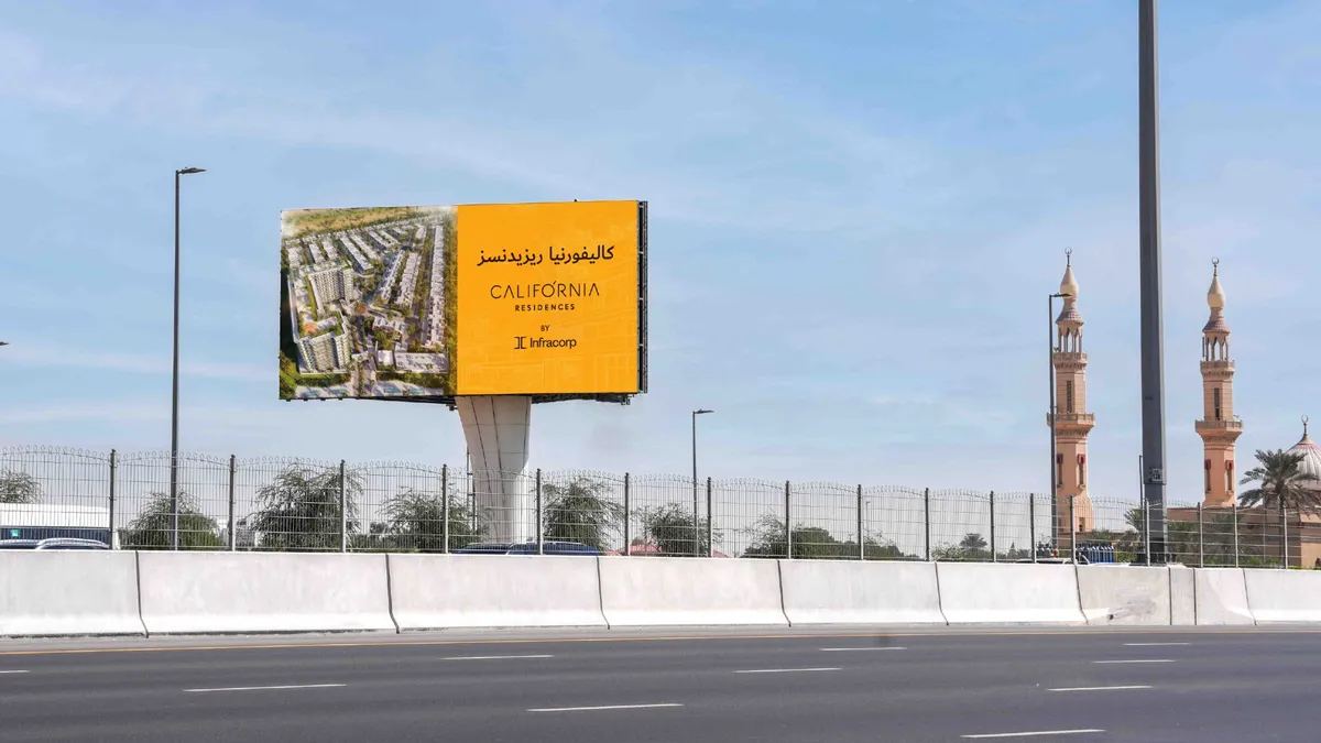 California Residences Advertises on Unipole Billboards in Dubai - Dubai Advertising