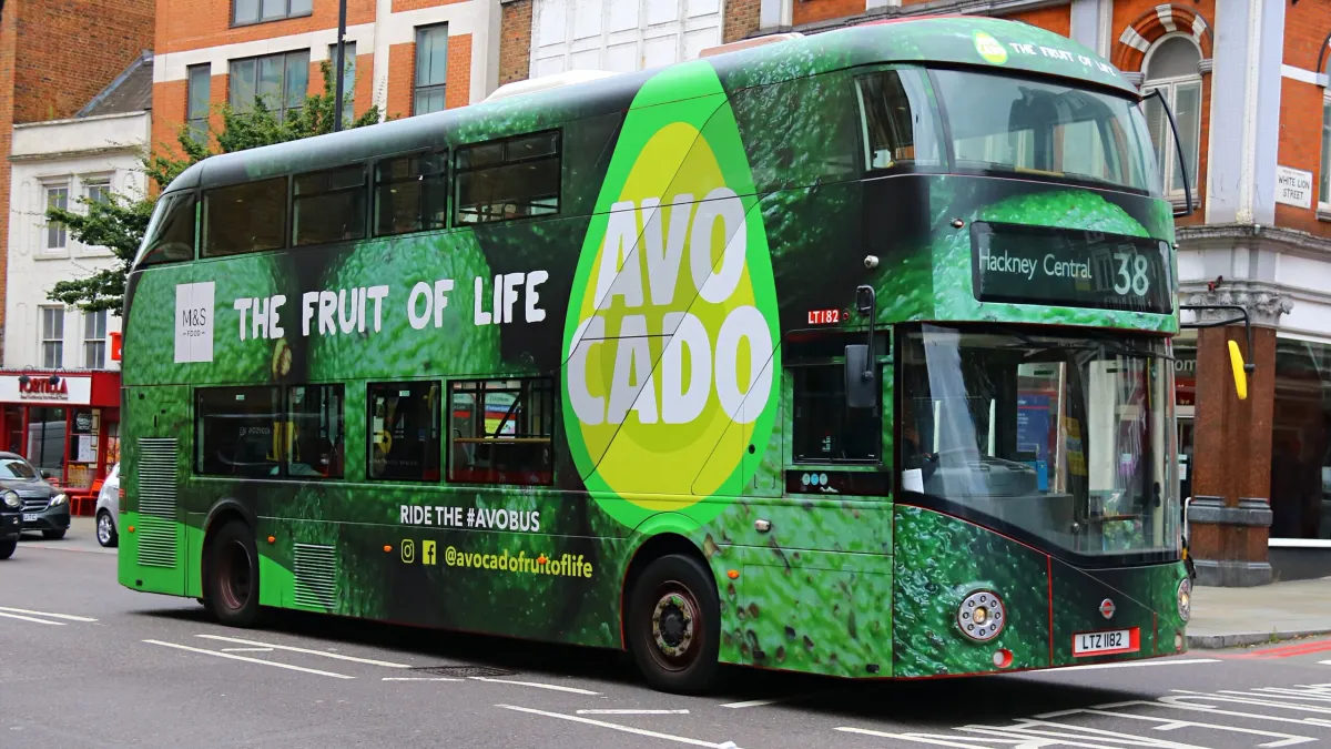 Avocado The Fruit of Life Bus Wrap - London Bus Advertising