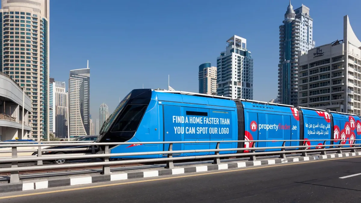tram wrap advertising for real estate