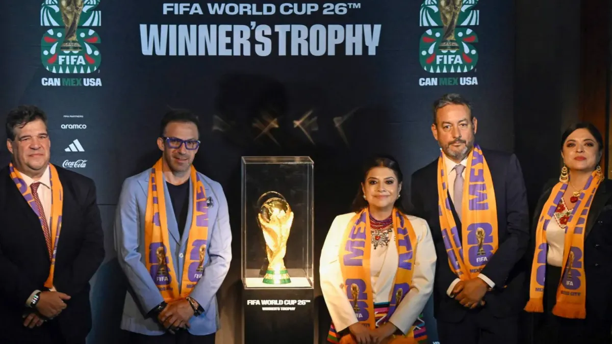 The Mayor of Mexico City with the FIFA World Cup 2026 trophy in Mexico - Media Agency Group