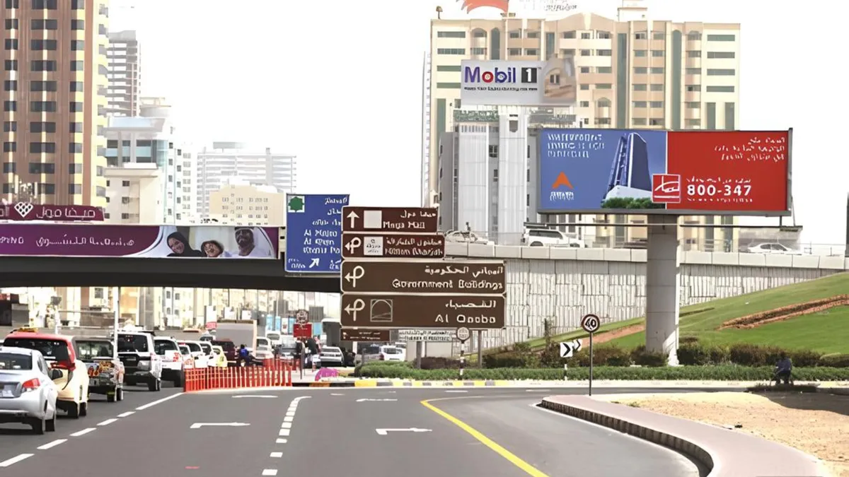 Unipole Billboard and Bridge Banner Advertising at Al Wahda Street Sharjah - Dubai Advertising