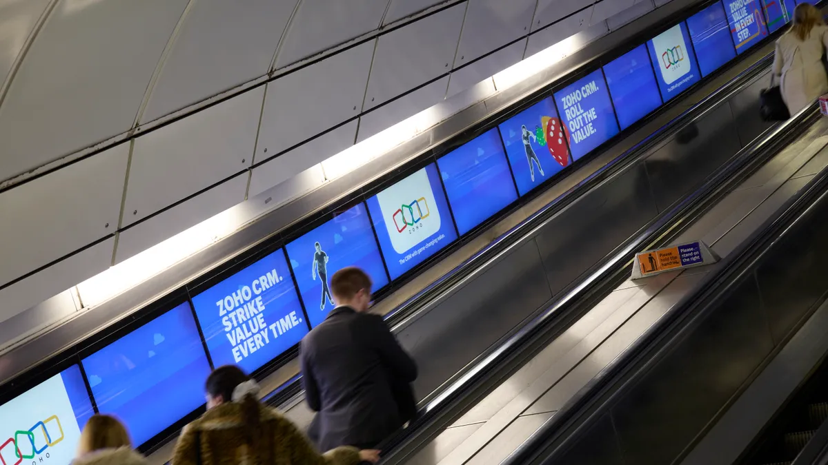 Digital Ribbon DRIB Advert for Zoho CRM - London Underground Advertising
