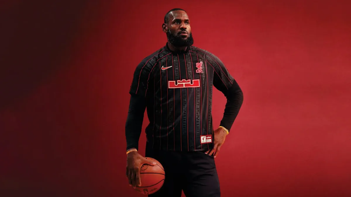 LeBron James dons the Liverpool FC basketball-styled jersey - World Sports Advertising