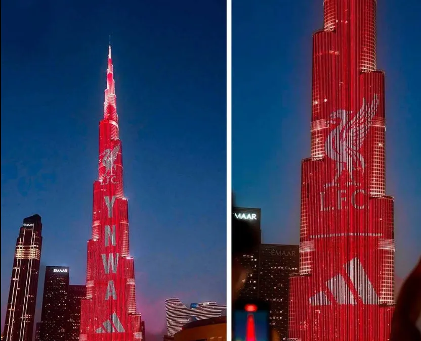 Liverpool FC and Adidas Burj Khalifa Campaign