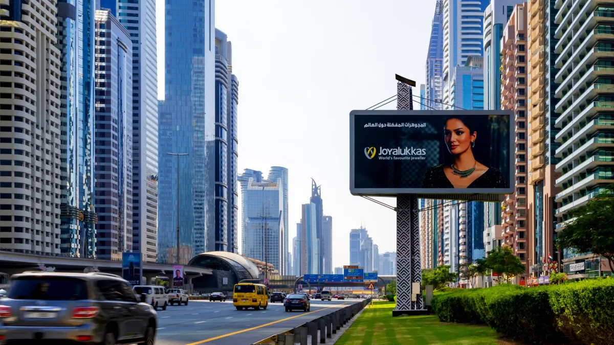 Joyalukkas Unipole Billboard in Dubai - Dubai Advertising