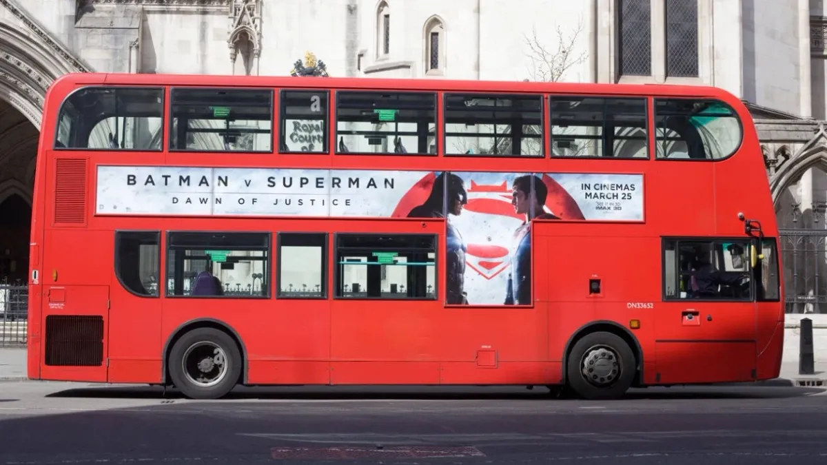 Batman v Superman London Bus Advertising T-Side