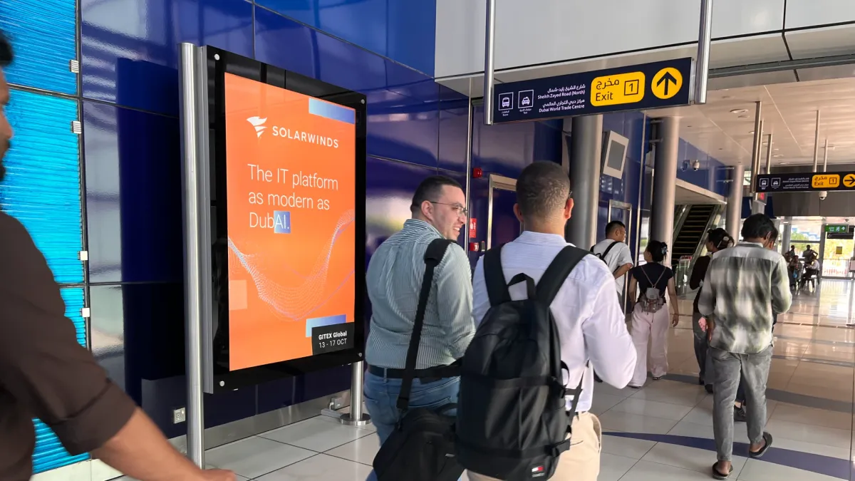 SolarWinds Static Backlit Poster at World Trade Center Metro Station Dubai - OOH AE