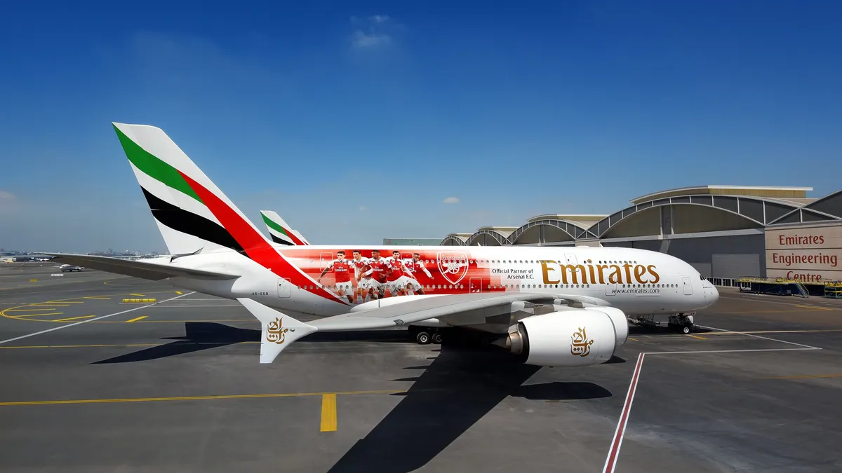 Arsenal Emirates Airplane Wrap - Gulf Airport Advertising