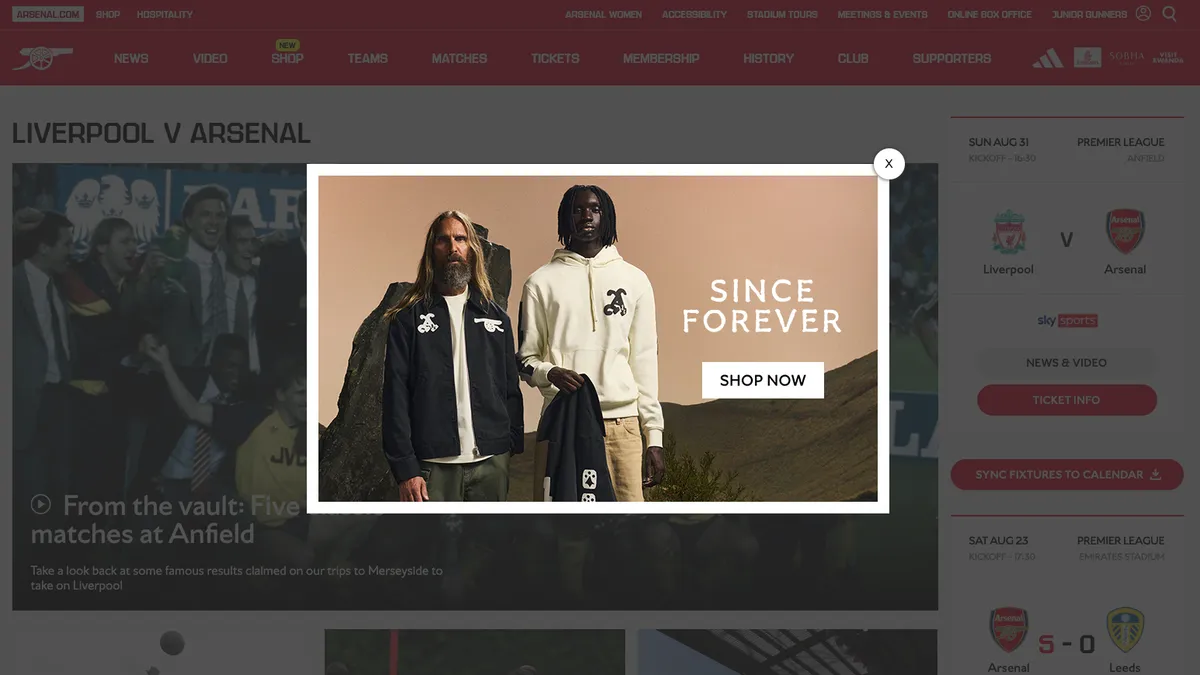 Official Football Club Website and App Advertising - World Sports Advertising