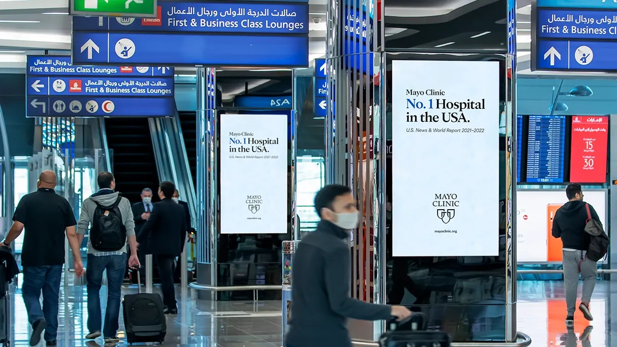 Healthcare advertising for The Mayo Clinic - Gulf Airport Advertising