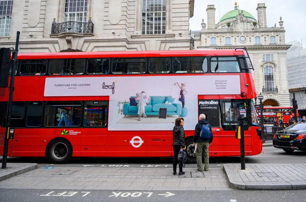Bus side advertising in London