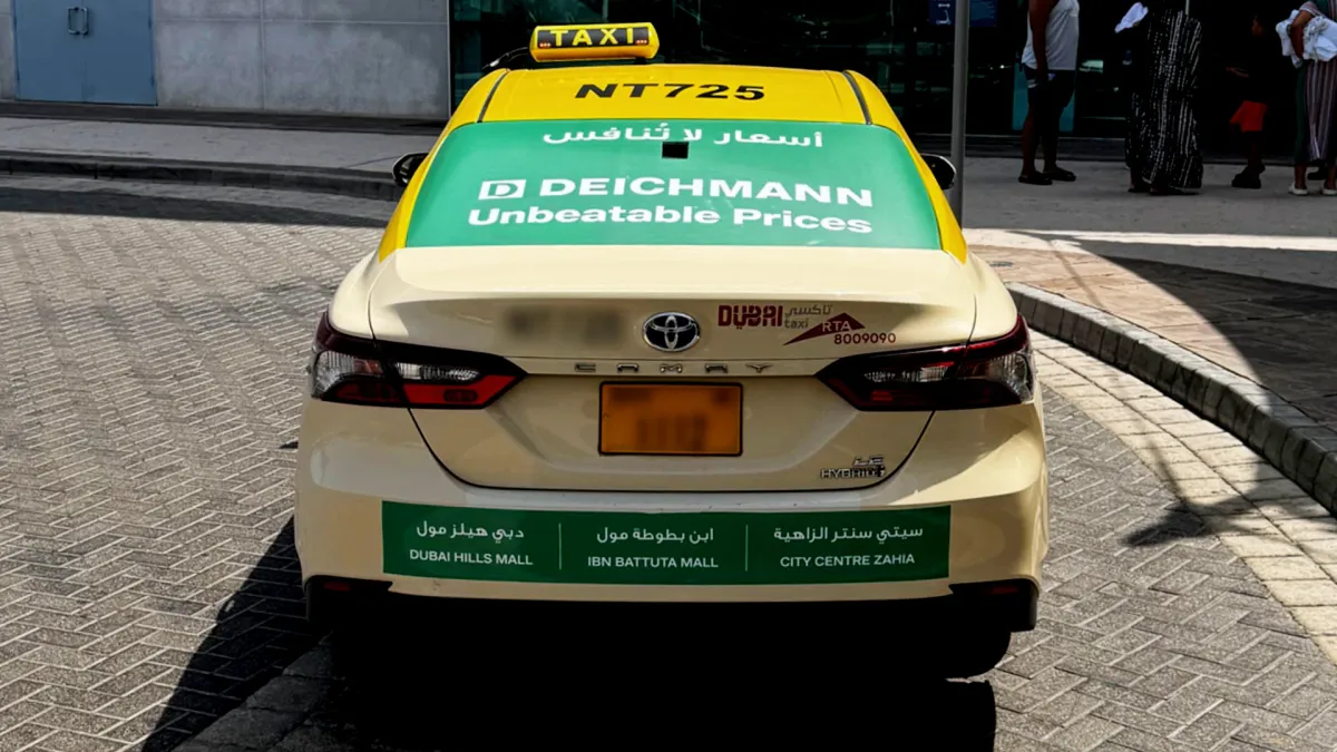 Deichmann Footwear Advertising Campaign on Dubai Taxis - Dubai Taxi Advertising