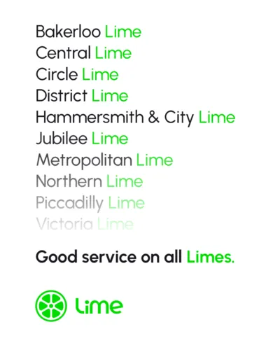 Lime Playful Campaign for Tube stations