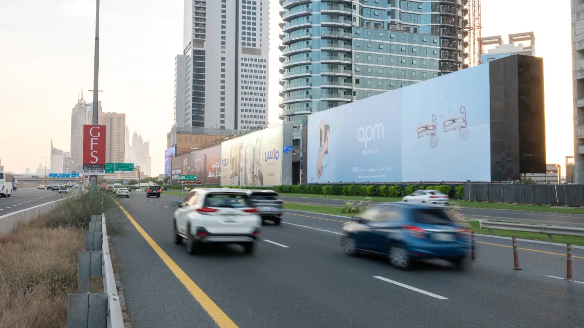 APM Monaco Billboard Advert on Sheikh Zayed Road - November 2025 - Dubai Advertising