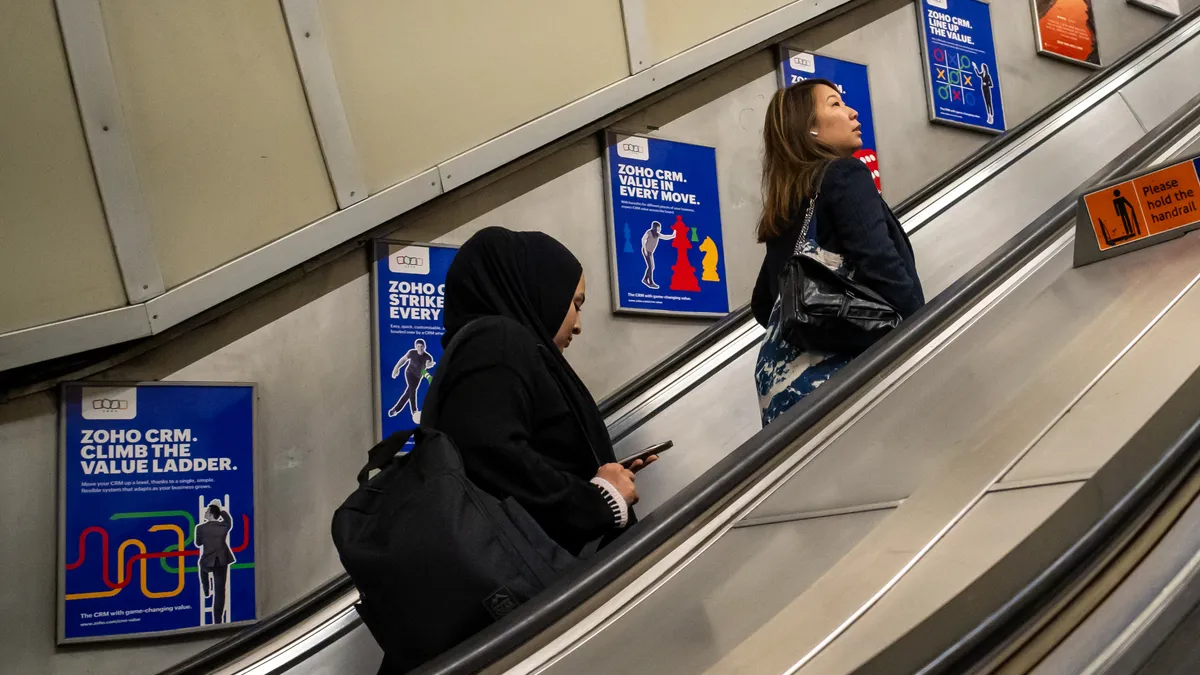 Linear Escalator Panel LEP Advert for Zoho CRM - London Underground Advertising