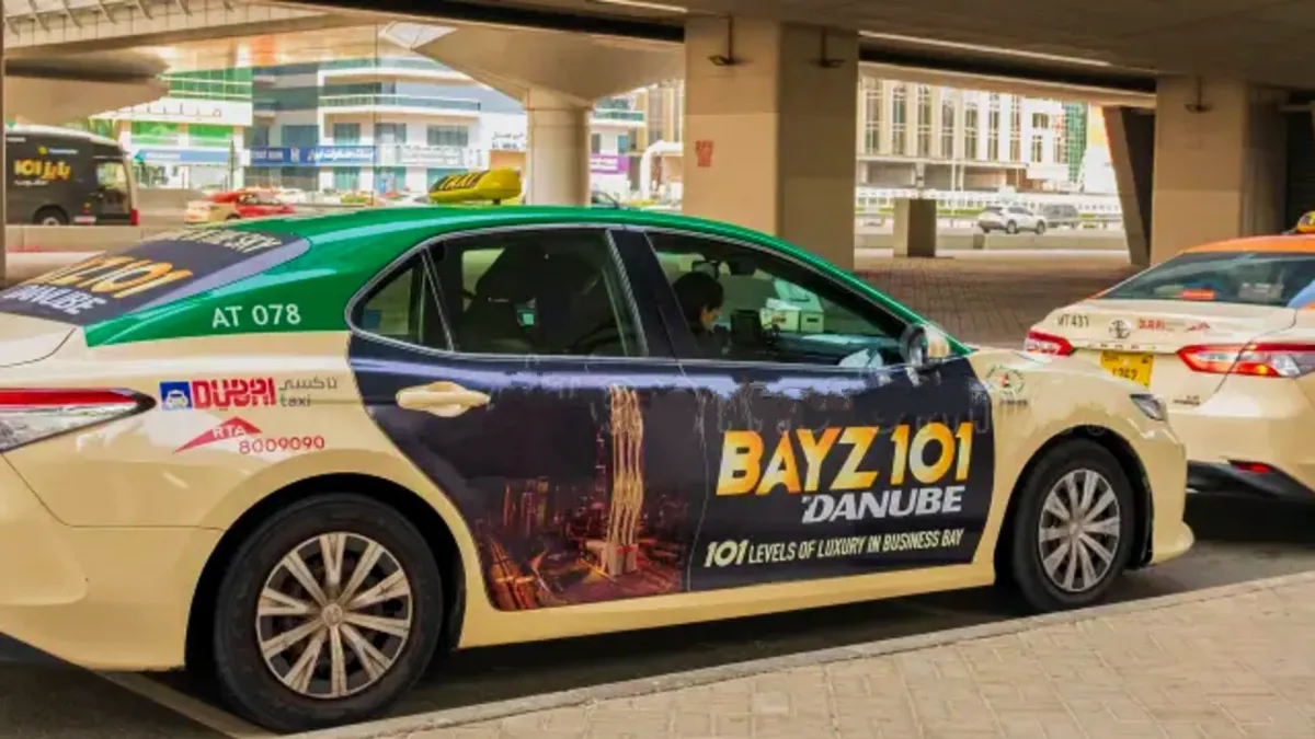 Bayz by Danube Advertising Campaign on Dubai Taxis - Dubai Taxi Advertising