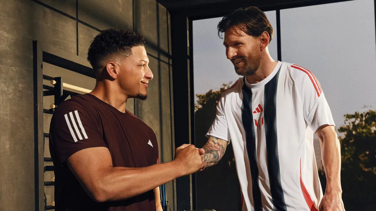 Lionel Messi shakes hand with Patrick Mahomes for adidas campaign - World Sports Advertising