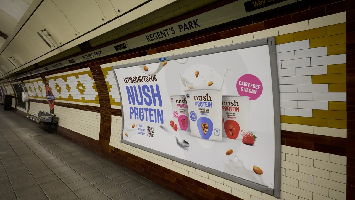 12 Sheet Poster for NUSH Foods at Regent's Park Tube Station - London Underground Advertising