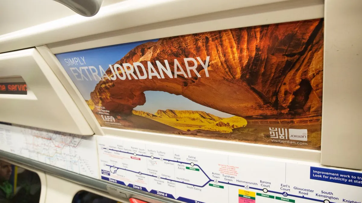Advertising inside London Underground trains