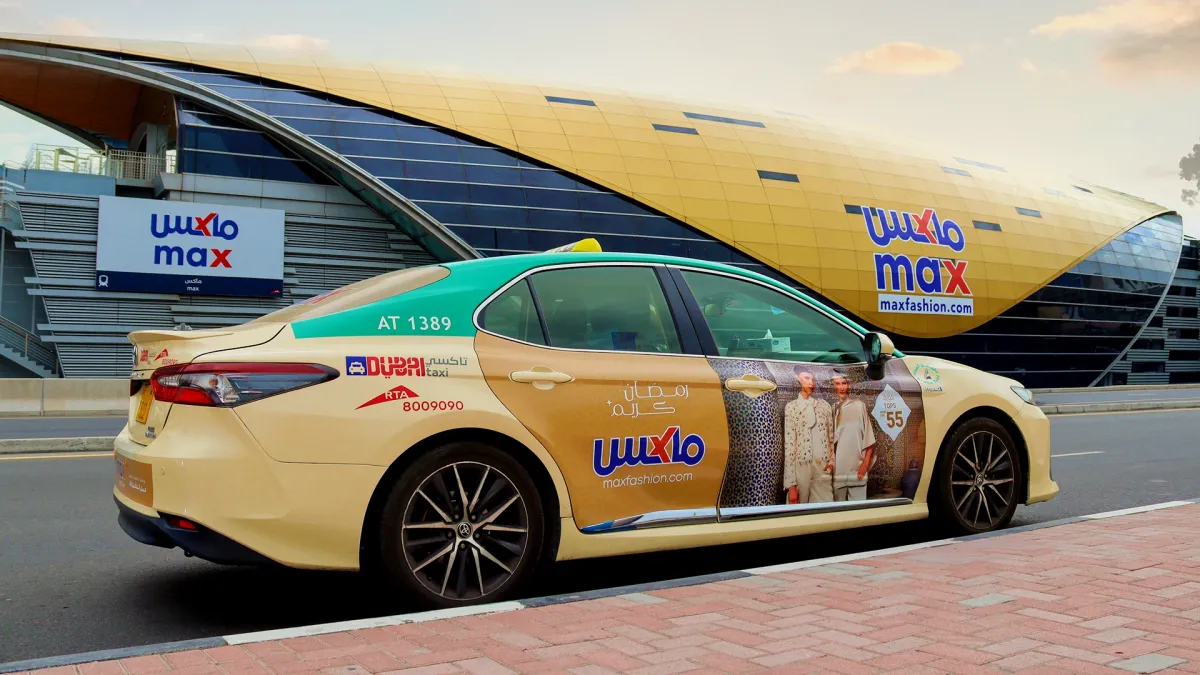 Max Fashion's Advertising Campaign on Dubai Taxis - Dubai Taxi Advertising