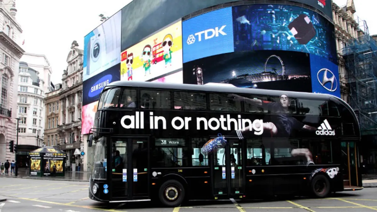 Bus wrap advertising in London