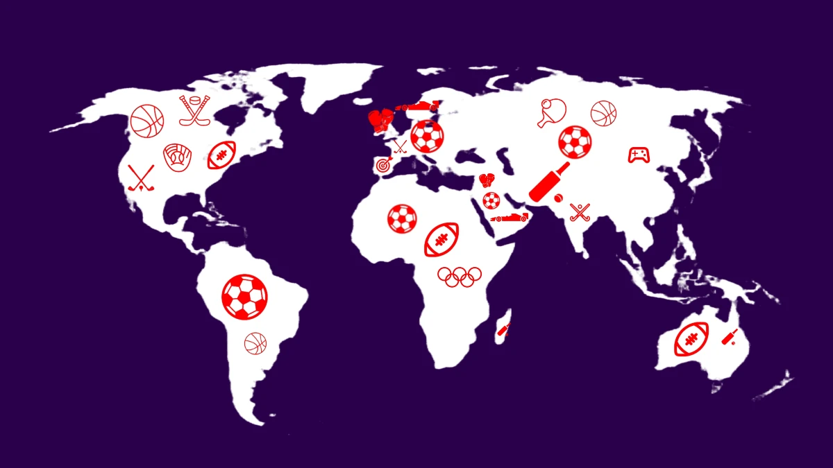 Sports Regionwise World Map - World Sports Advertising