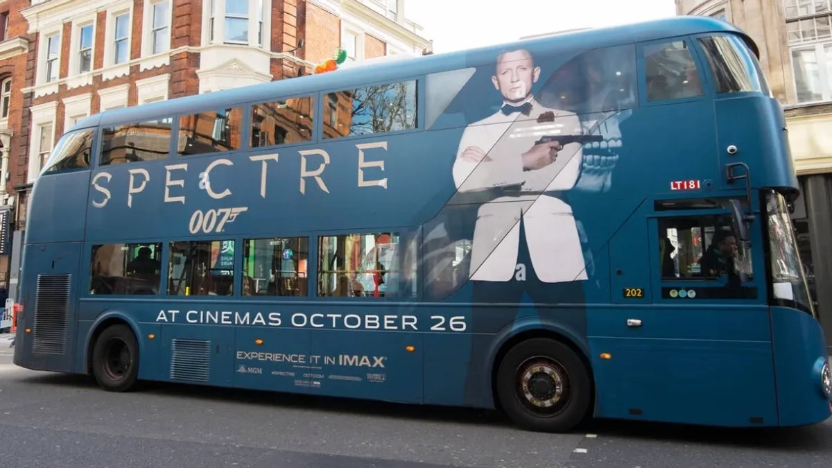 Spectre 007 James Bond London Bus Advertising Full Wrap