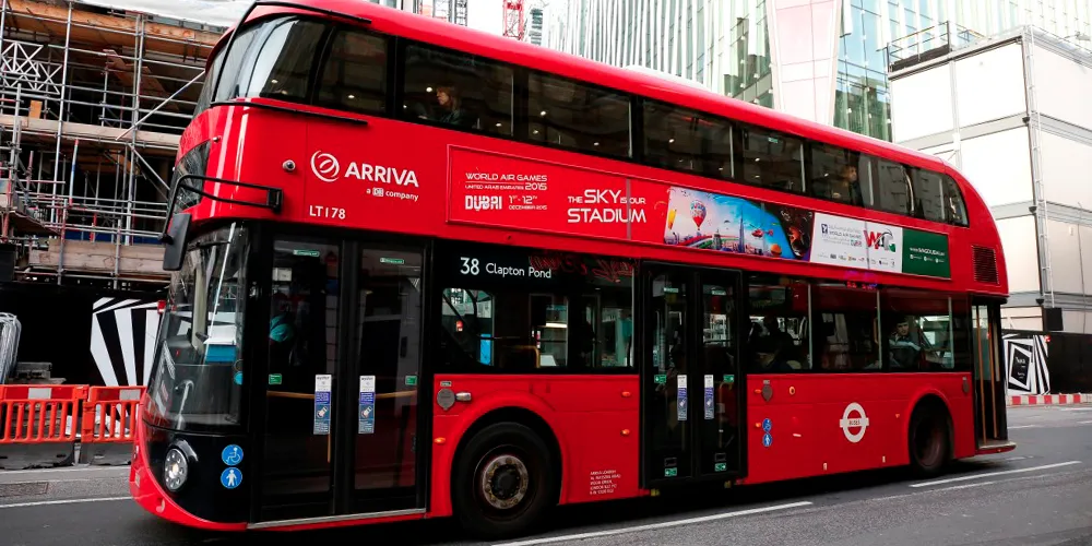Bus side ads in London
