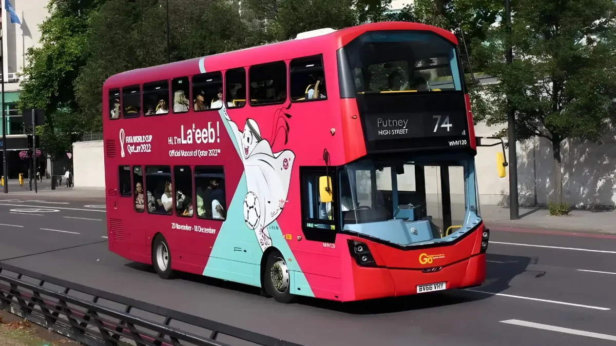 FIFA World Cup 2022 Full Bus Wrap in London by Media Agency Group